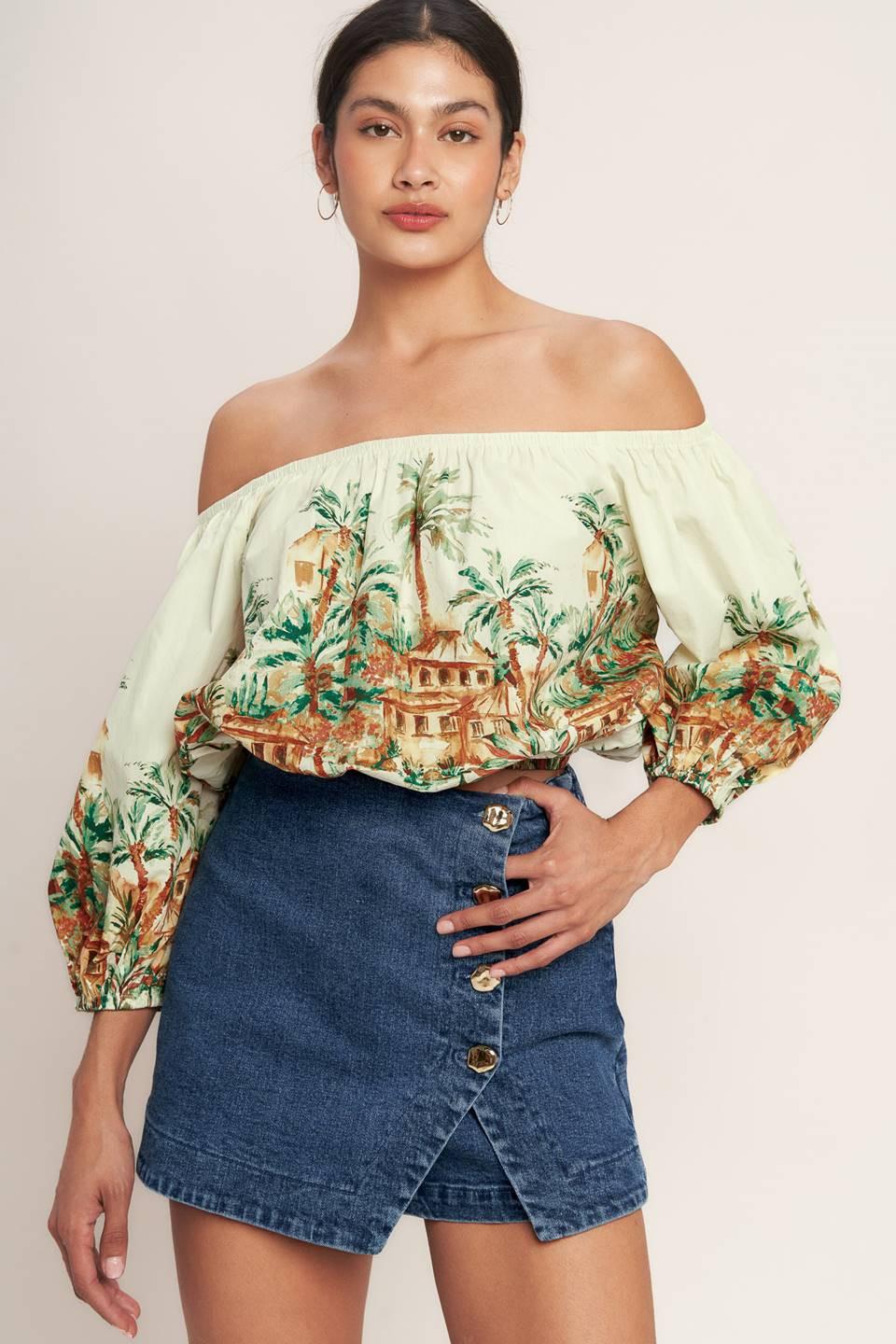 ISLAND TIME ONLY WOVEN CROP TOP Flying Tomato