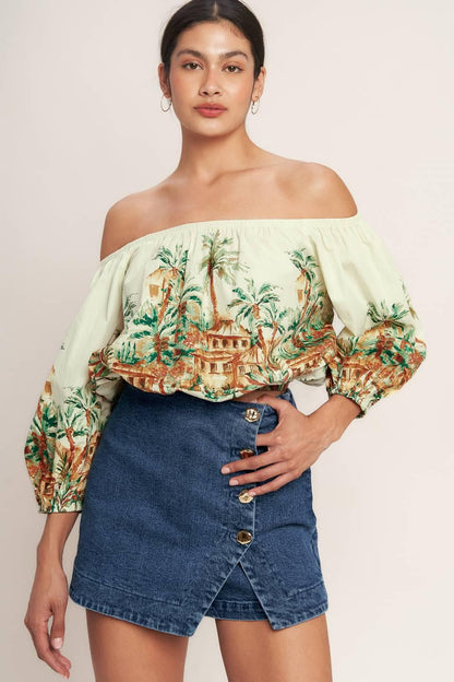 ISLAND TIME ONLY WOVEN CROP TOP Flying Tomato