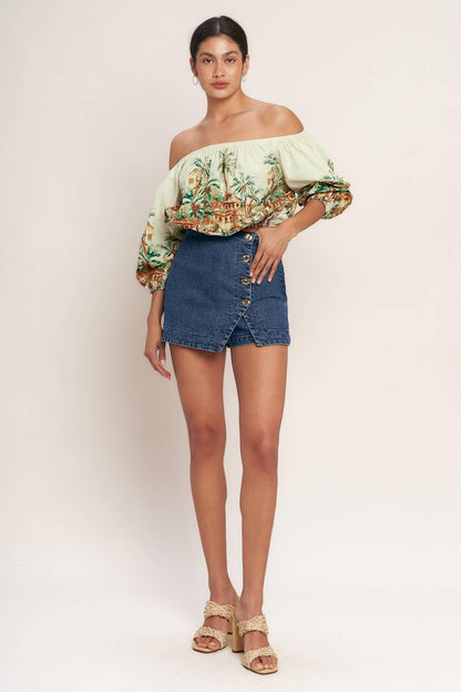 ISLAND TIME ONLY WOVEN CROP TOP Flying Tomato