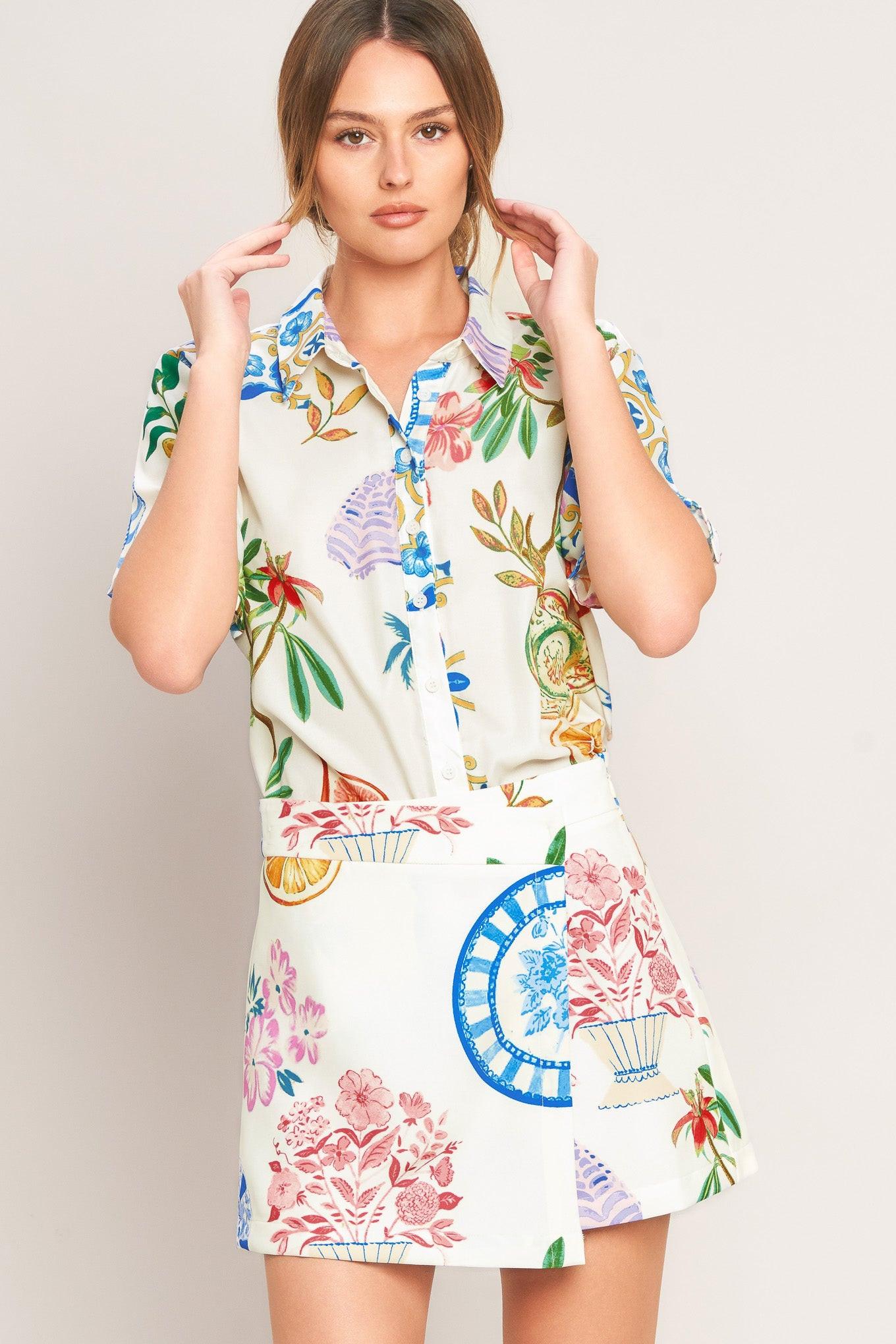 SUMMER PORCELAIN WOVEN TOP Flying Tomato