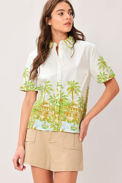 PALM CURRENT WOVEN TOP Flying Tomato