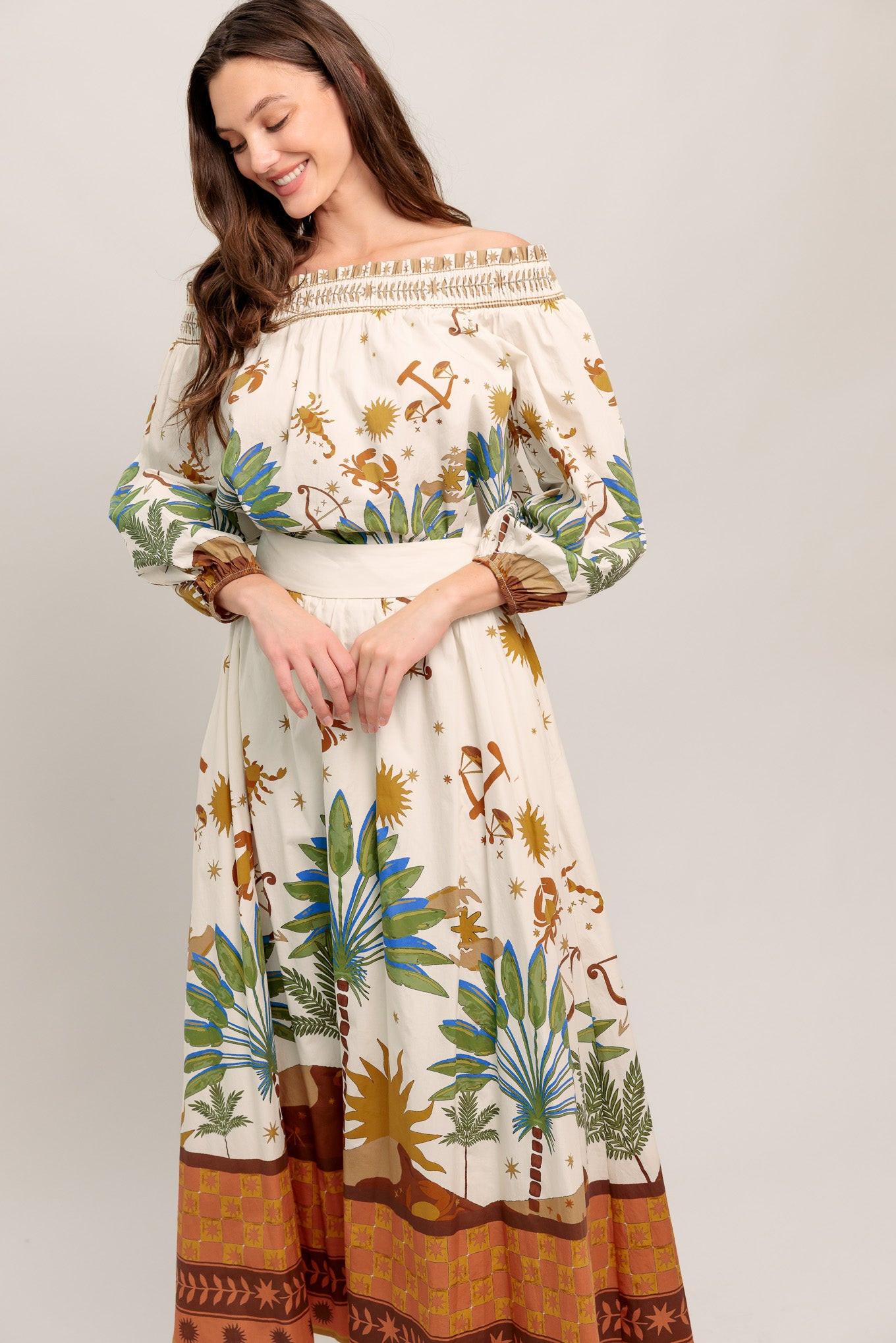 SUNLIT GARDEN WOVEN OFF SHOULDER TOP Flying Tomato