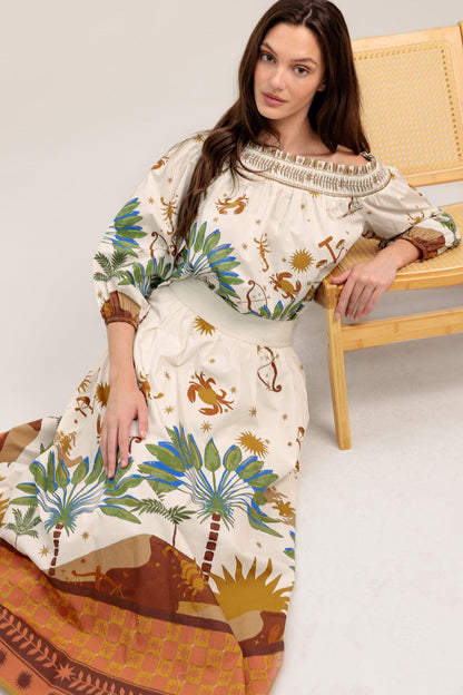 SUNLIT GARDEN WOVEN OFF SHOULDER TOP Flying Tomato
