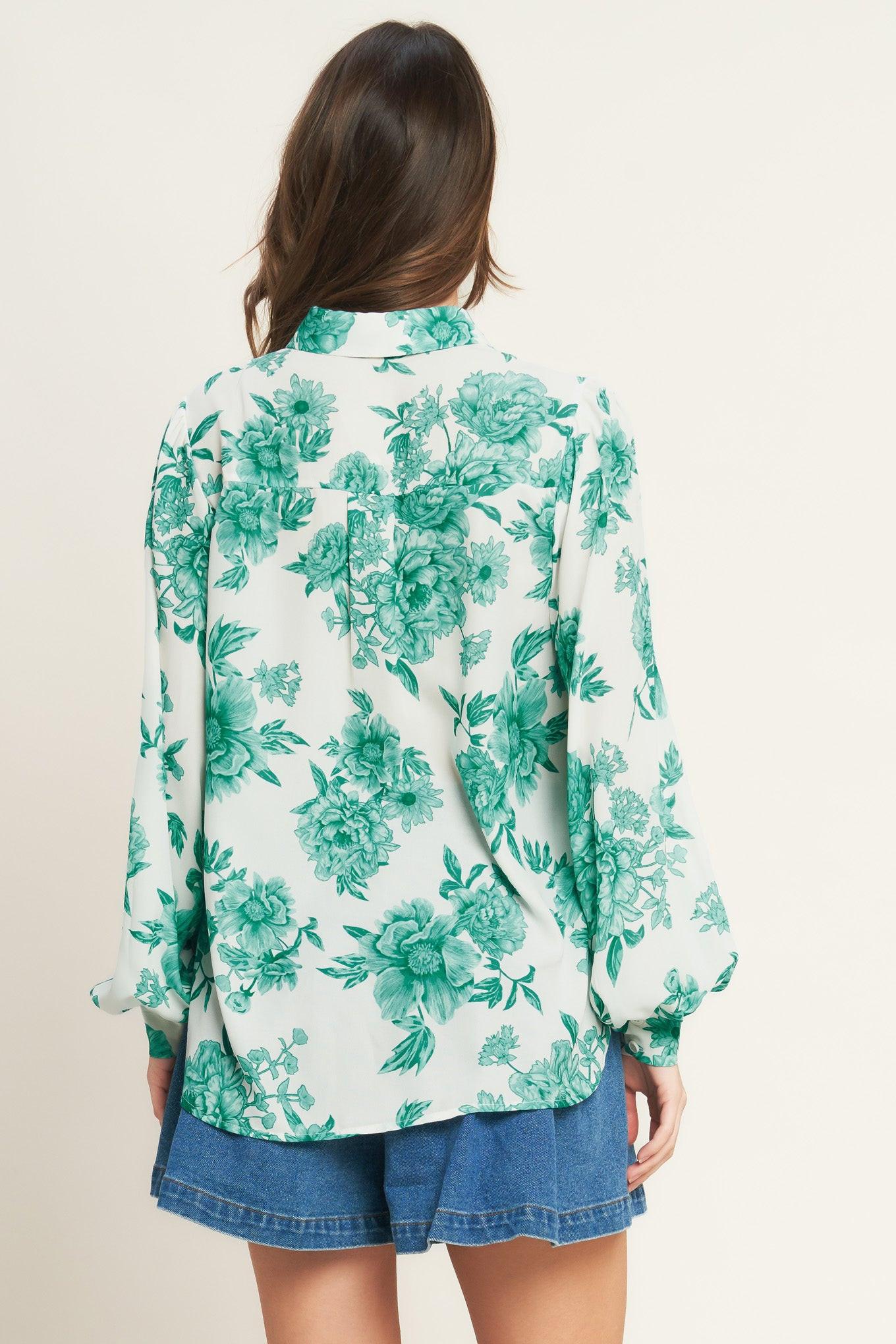 BOTANICAL POP WOVEN TOP Flying Tomato