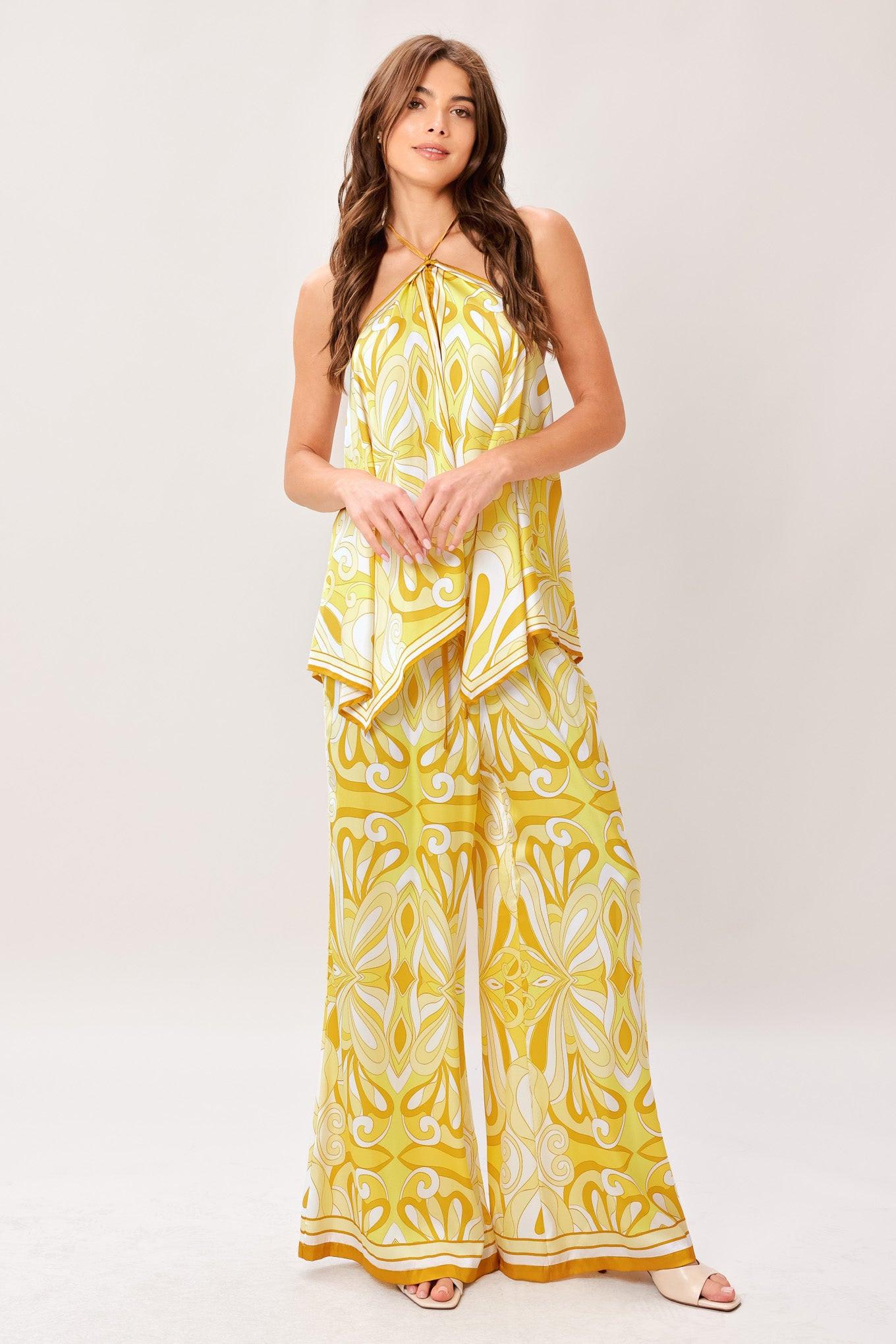 GOLDEN SWIRL WOVEN HANKY TOP Flying Tomato