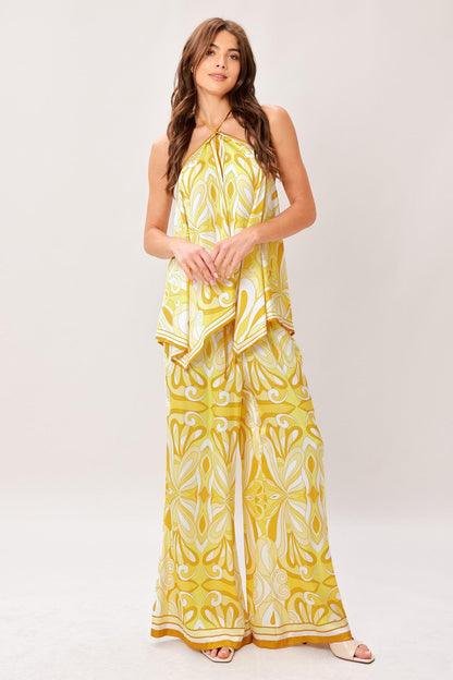 GOLDEN SWIRL WOVEN HANKY TOP Flying Tomato