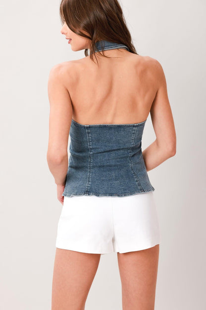 INDIGO BABE DENIM TOP Flying Tomato