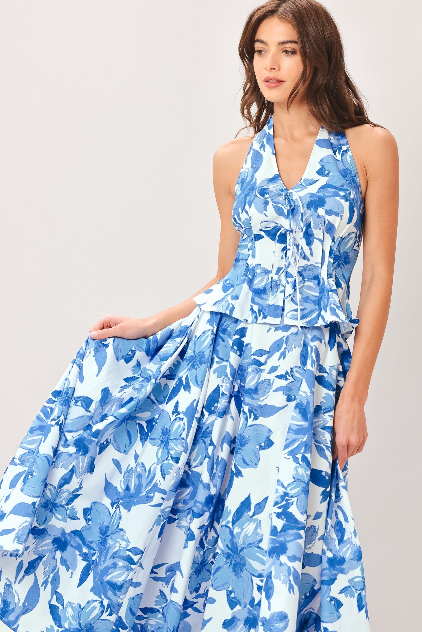SKY BLOSSOM WOVEN TOP Flying Tomato
