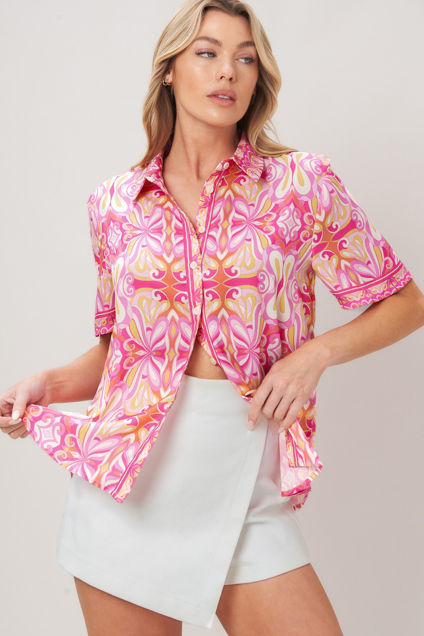 CANDY ORBIT WOVEN TOP Flying Tomato