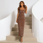 Off-Shoulder Sequined Suspender Dress for Women