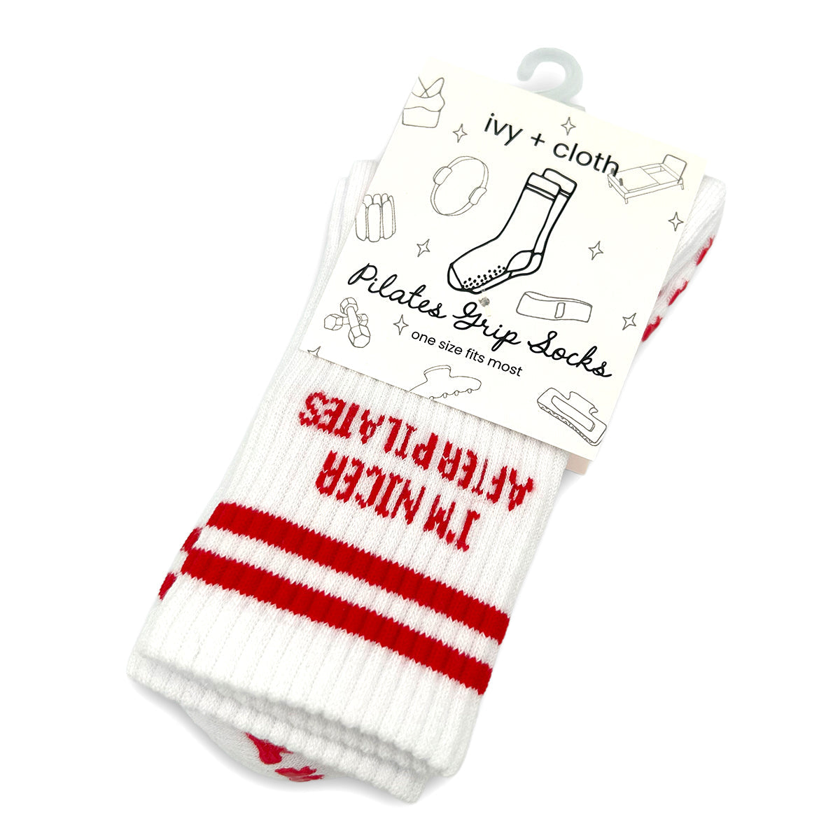 I'm Nicer After Pilates Grip Socks Ivy + Cloth