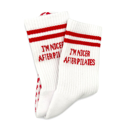 I'm Nicer After Pilates Grip Socks Ivy + Cloth