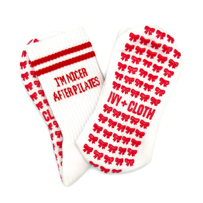 I'm Nicer After Pilates Grip Socks Ivy + Cloth