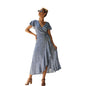 Summer Floral Print Dress with V-Neck and Asymmetrical Hem