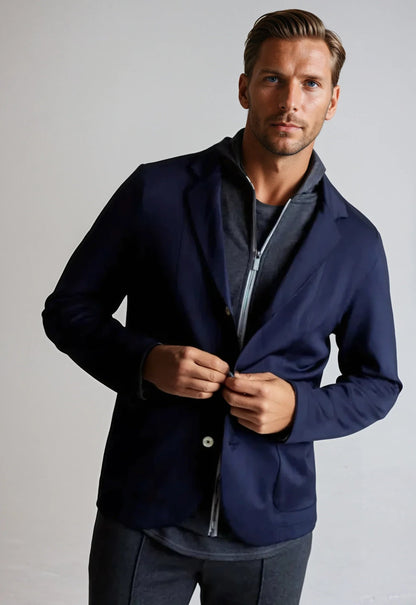 In-Flight Stretch Blazer Navy Buki