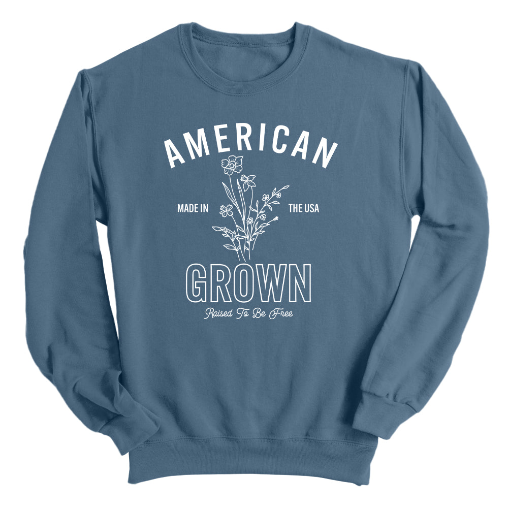 American Grown Raised To Be Free (Front) Shield Republic