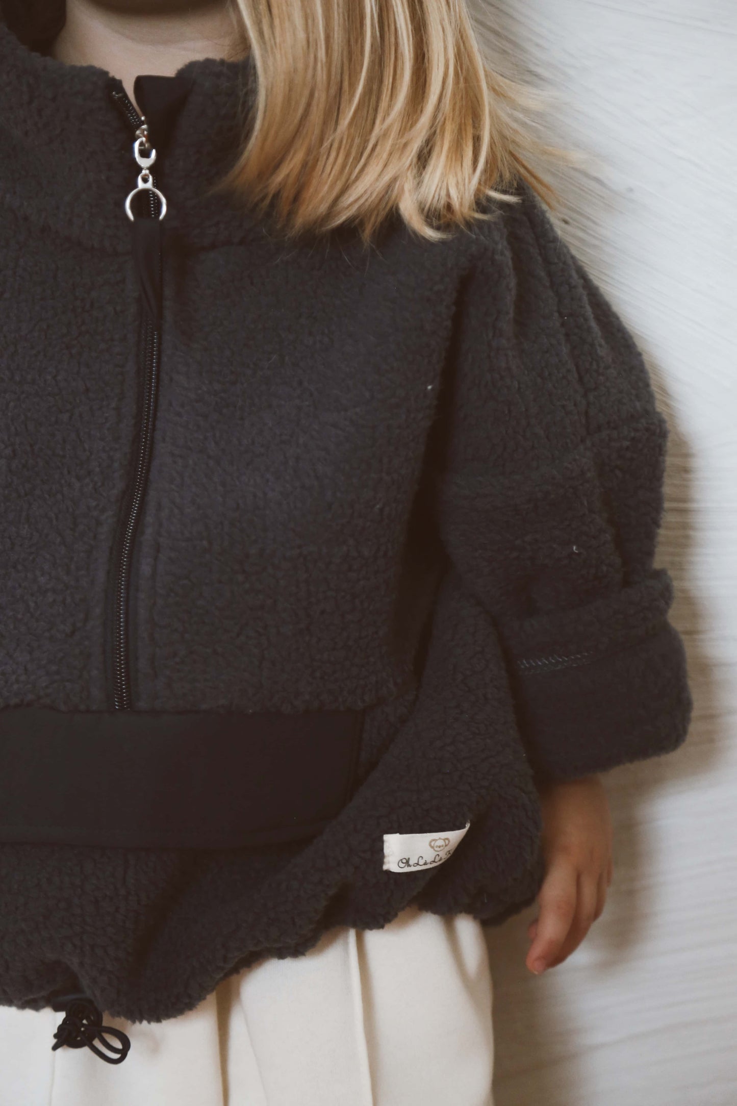 Oversize Fleece Blue Jacket Honey and Hive