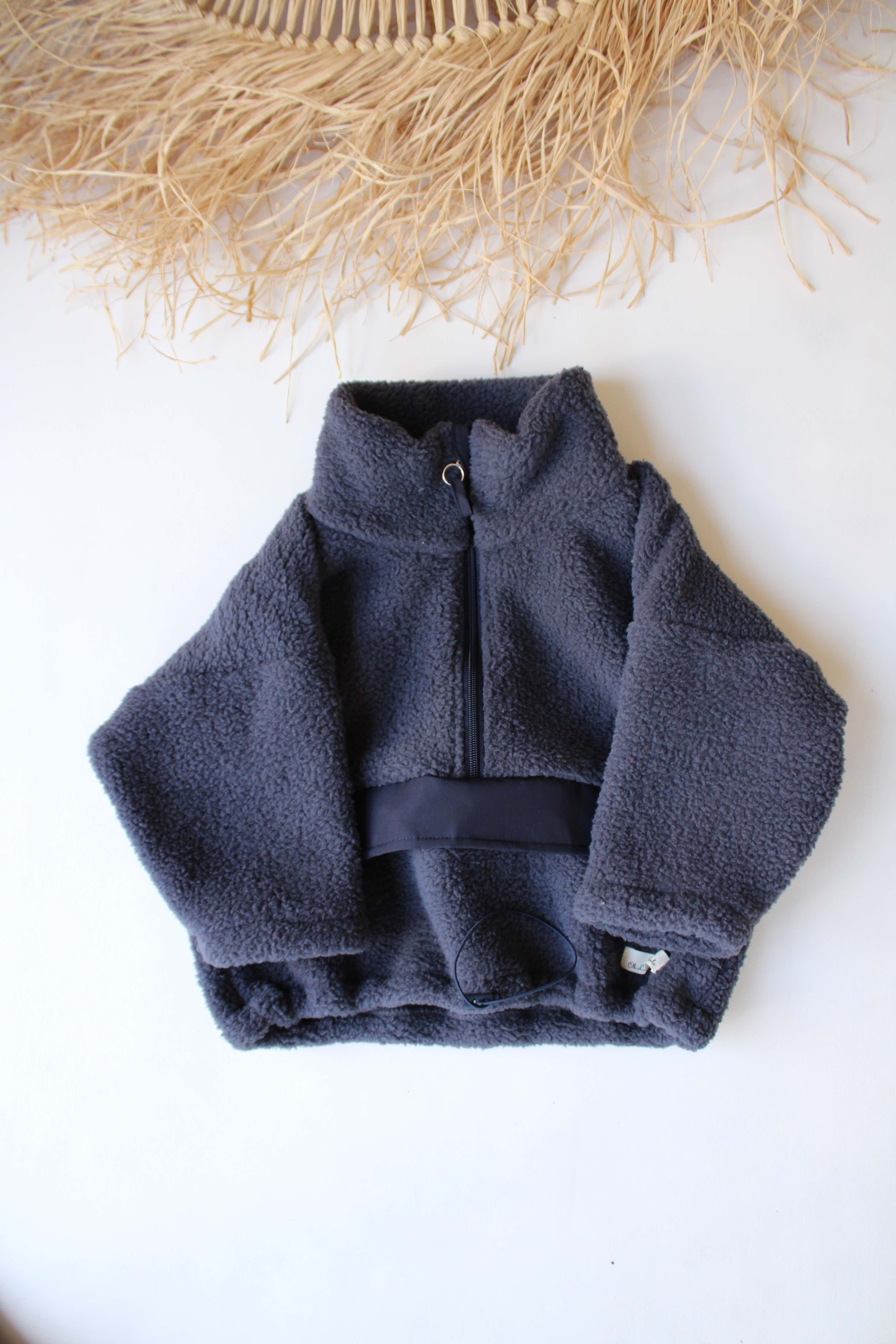 Oversize Fleece Blue Jacket Honey and Hive