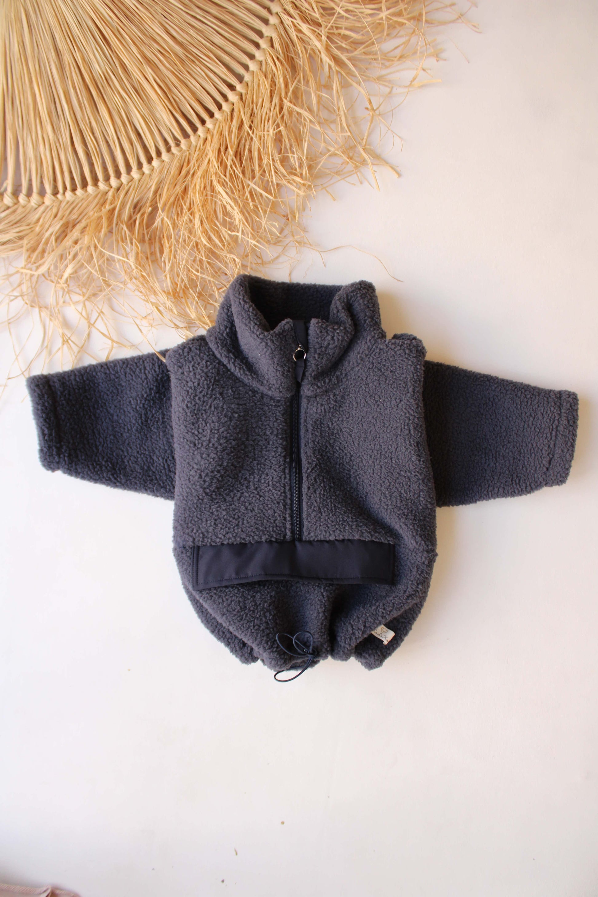 Oversize Fleece Blue Jacket Honey and Hive