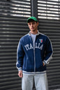 Italia Logo Oversized 3-Thread Fleece-Lined Compact Cardigan Withinblack