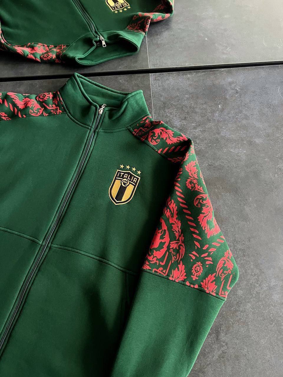 Italy Logo Zippered Hoodie - Stylish Sweatshirt with Sleeve Print Design Withinblack