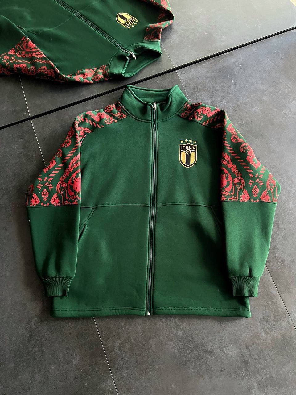 Italy Logo Zippered Hoodie - Stylish Sweatshirt with Sleeve Print Design Withinblack