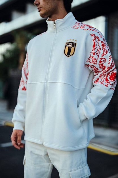Italy Logo Zippered Hoodie - Stylish Sweatshirt with Sleeve Print Design Withinblack
