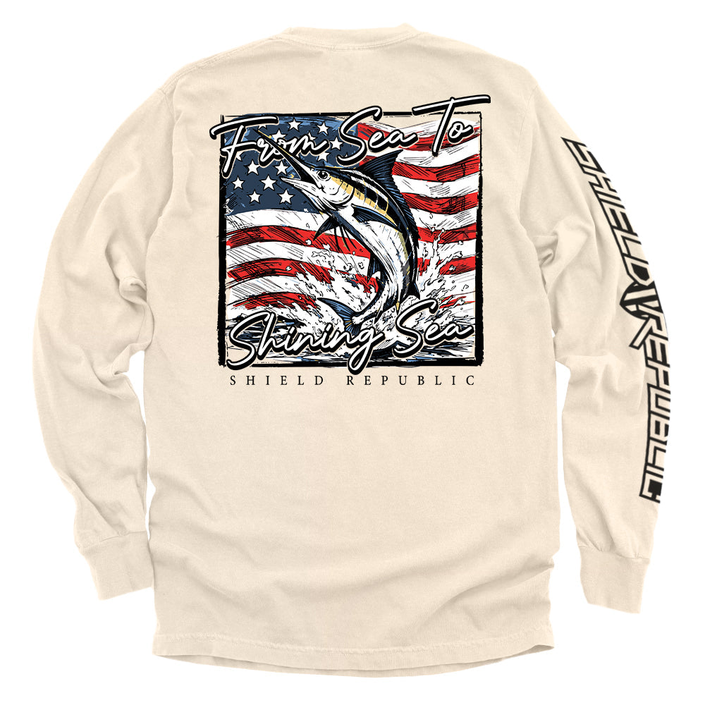 From Sea To Shining Sea Marlin (Back Print) Shield Republic