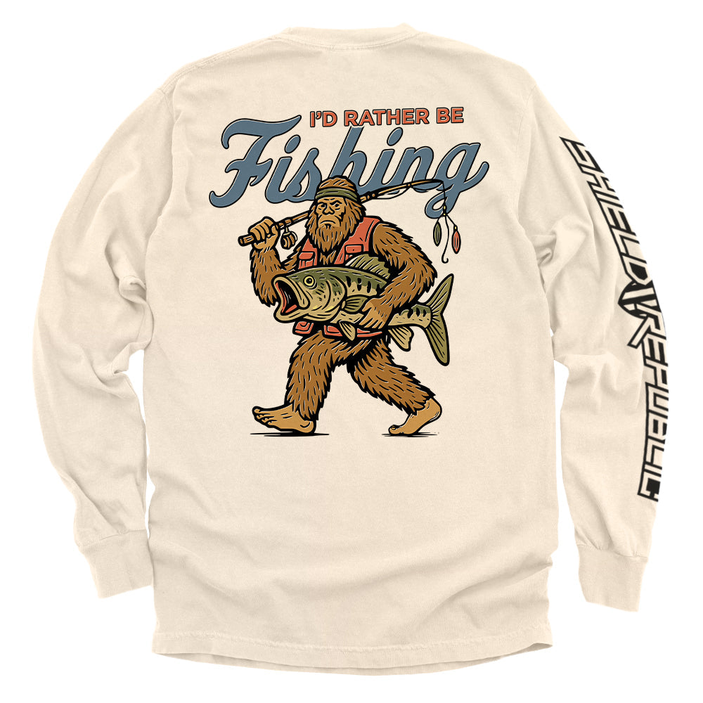 I'd Rather Be Fishing Bigfoot Shield Republic