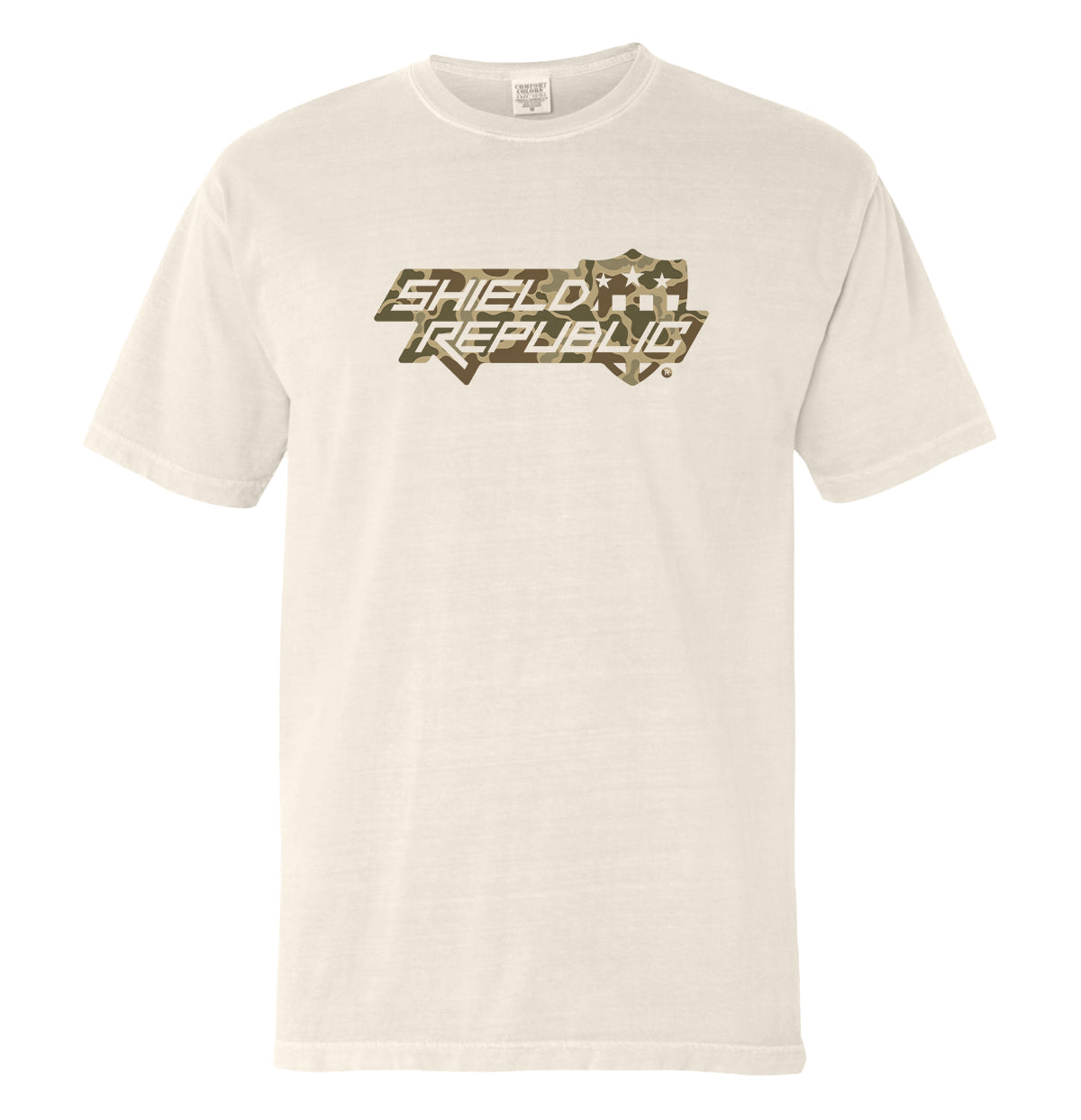 Shield Republic Duck Camo Stacked Logo (Front) Shield Republic