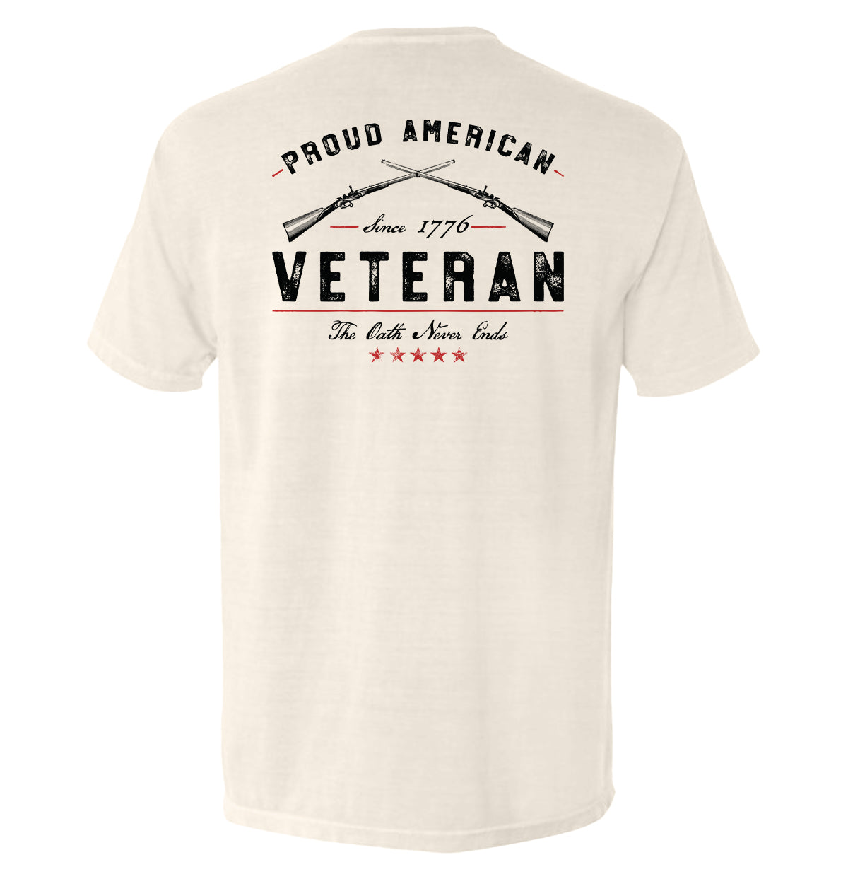 Proud American Veteran The Oath Never Ends Shield Republic