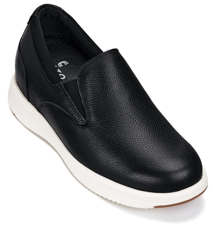 CALTO - J1420 - 2.8 Inches Taller (Onyx) - Leather Loafers Tallmenshoes.com