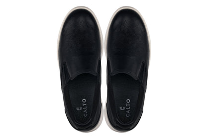 CALTO - J1420 - 2.8 Inches Taller (Onyx) - Leather Loafers Tallmenshoes.com