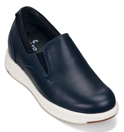 CALTO - J1421 - 2.8 Inches Taller (Dark Slate Blue) - Leather Loafers Tallmenshoes.com