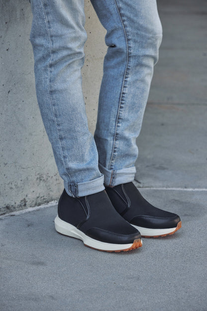 CALTO - J1433  - 3.3 Inches Taller (Black) - Casual Chunky Sole Sneaker Loafers Tallmenshoes.com