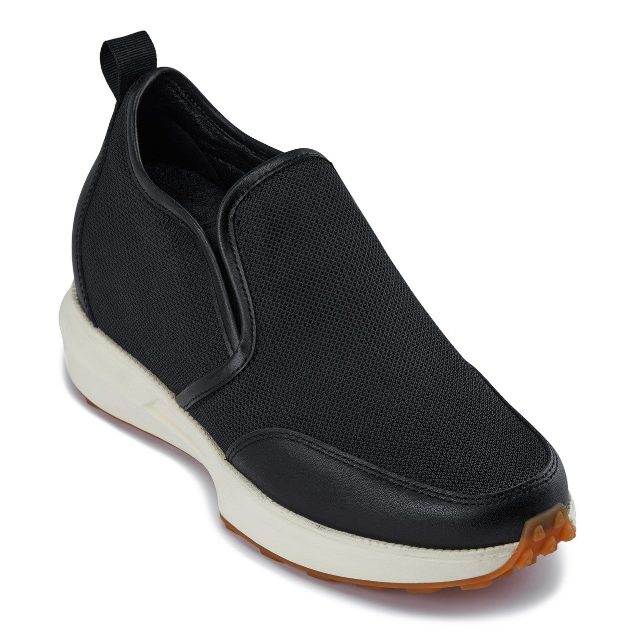 CALTO - J1433  - 3.3 Inches Taller (Black) - Casual Chunky Sole Sneaker Loafers Tallmenshoes.com
