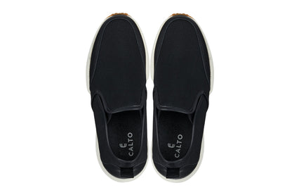 CALTO - J1433  - 3.3 Inches Taller (Black) - Casual Chunky Sole Sneaker Loafers Tallmenshoes.com