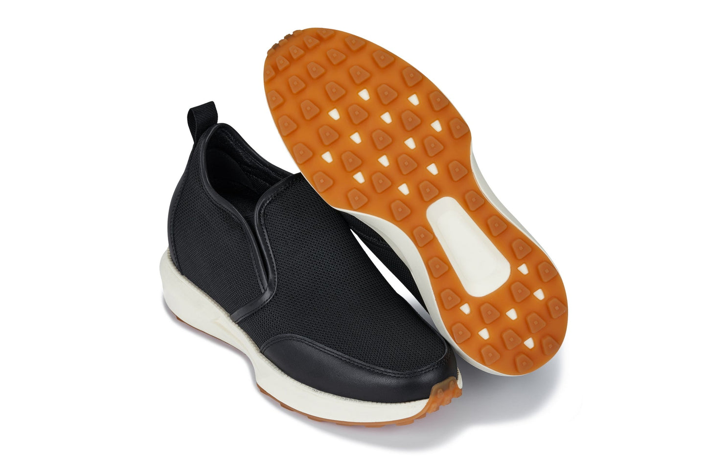 CALTO - J1433  - 3.3 Inches Taller (Black) - Casual Chunky Sole Sneaker Loafers Tallmenshoes.com