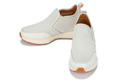 CALTO - J1434  - 3.3 Inches Taller (Off-White) - Casual Chunky Sole Sneaker Loafers Tallmenshoes.com