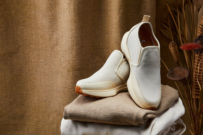 CALTO - J1434  - 3.3 Inches Taller (Off-White) - Casual Chunky Sole Sneaker Loafers Tallmenshoes.com