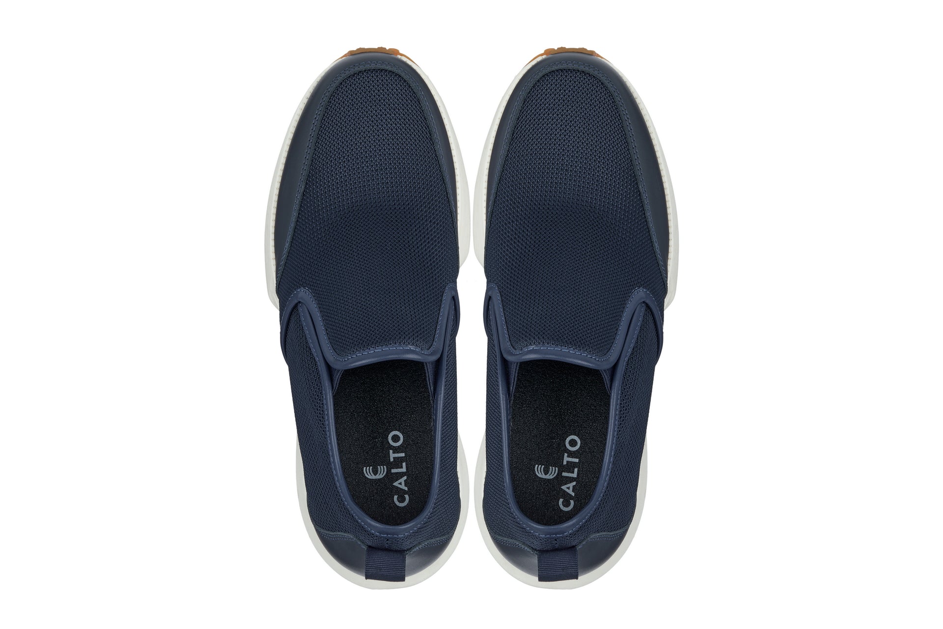CALTO - J1435  - 3.3 Inches Taller (Dark Blue) - Casual Chunky Sole Sneaker Loafers Tallmenshoes.com