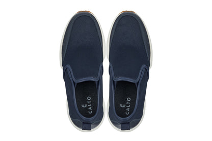 CALTO - J1435  - 3.3 Inches Taller (Dark Blue) - Casual Chunky Sole Sneaker Loafers Tallmenshoes.com