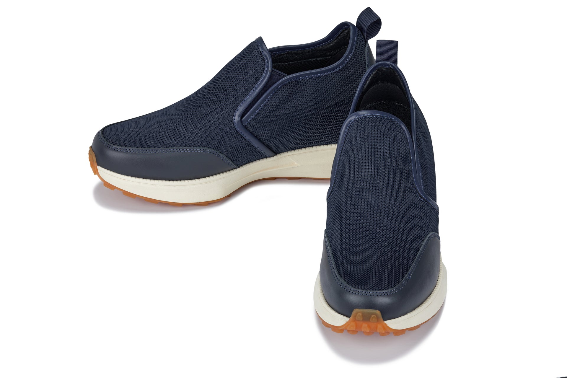 CALTO - J1435  - 3.3 Inches Taller (Dark Blue) - Casual Chunky Sole Sneaker Loafers Tallmenshoes.com