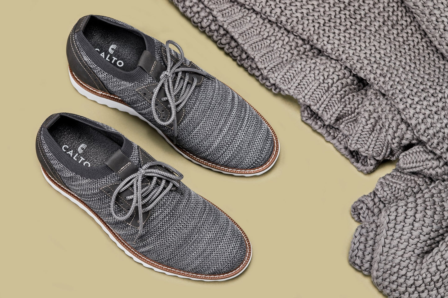 CALTO - J1503 - 3.2 Inches Taller (Grey) Tallmenshoes.com