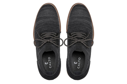 CALTO - J1504 - 3.2 Inches Taller (Charcoal Grey) Tallmenshoes.com