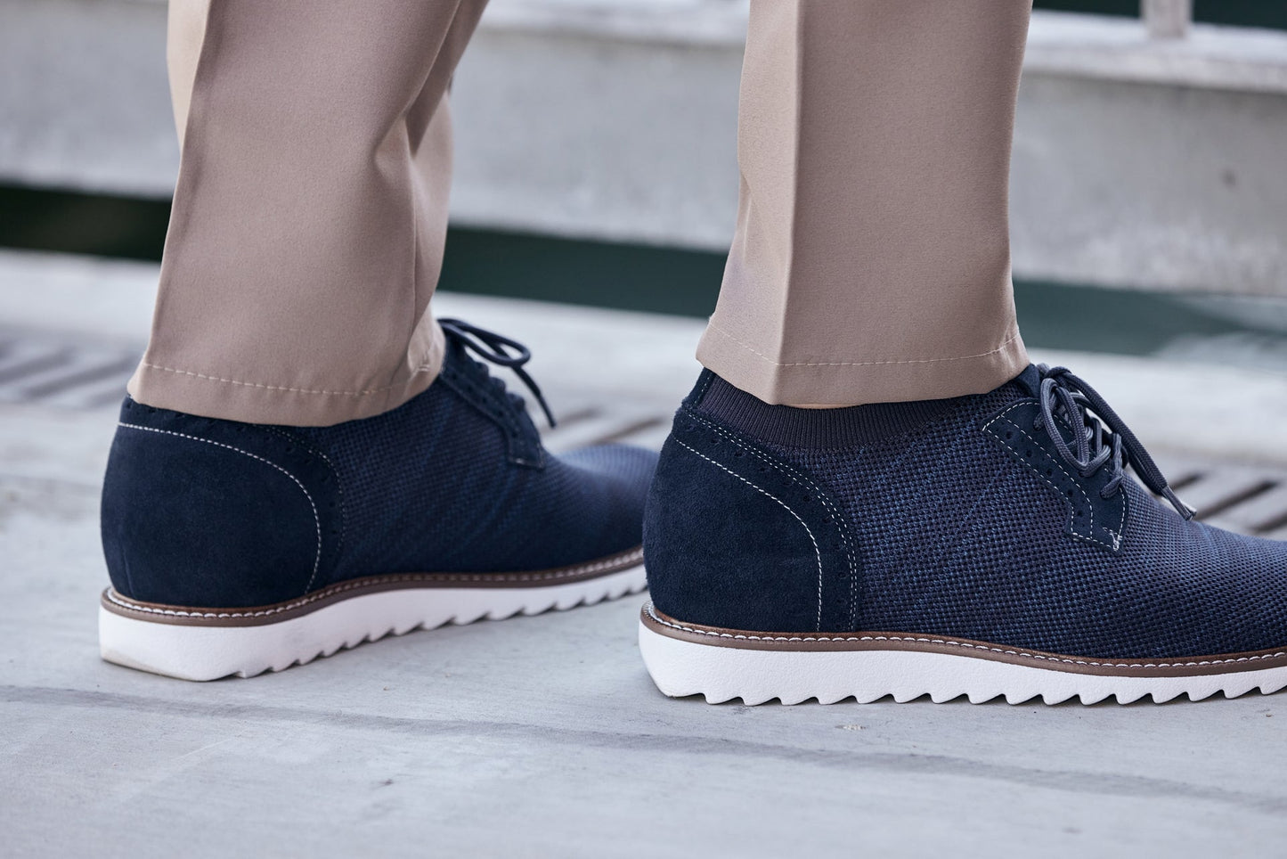 CALTO - J1507 - 3.2 Inches Taller (Navy) Tallmenshoes.com