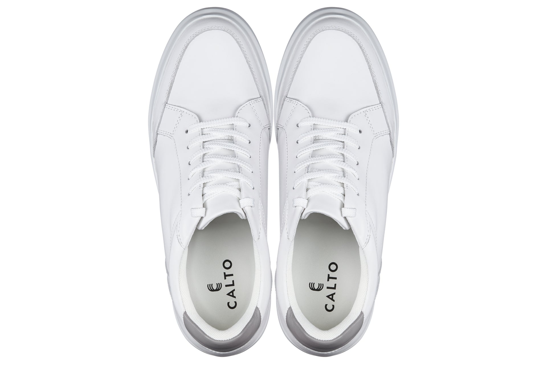 CALTO - J1561 - 2.6 Inches Taller (White/Grey) Tallmenshoes.com