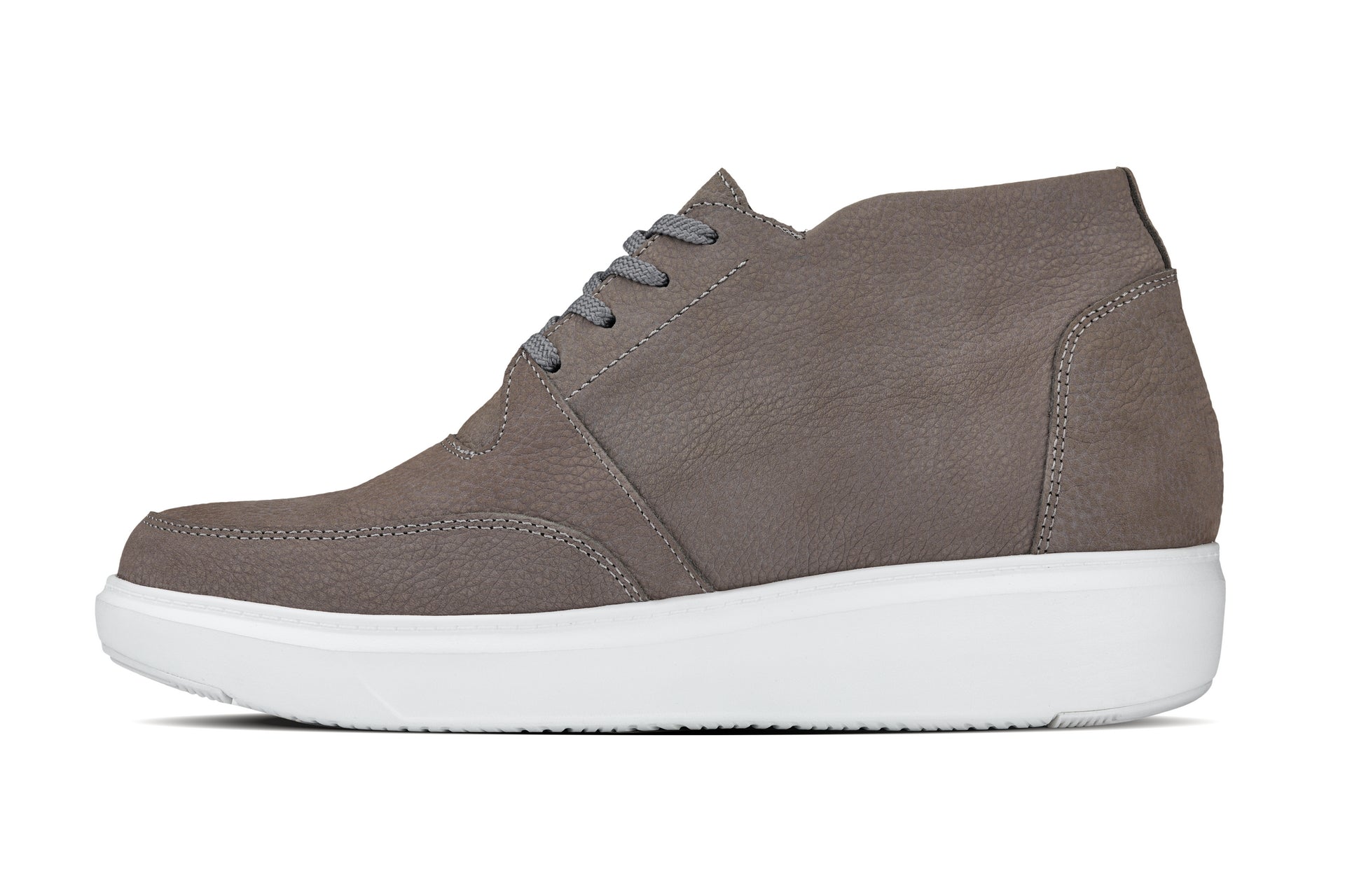 CALTO - J1771  - 3.2 Inches Taller (Grey) - Casual Chunky Sole Boots – Soft Pebble Grain Nubuck Leather Tallmenshoes.com