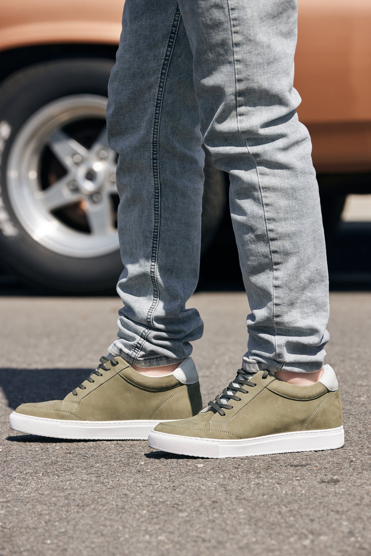 CALTO - J1854 - 2.6 Inches Taller (Olive) Tallmenshoes.com