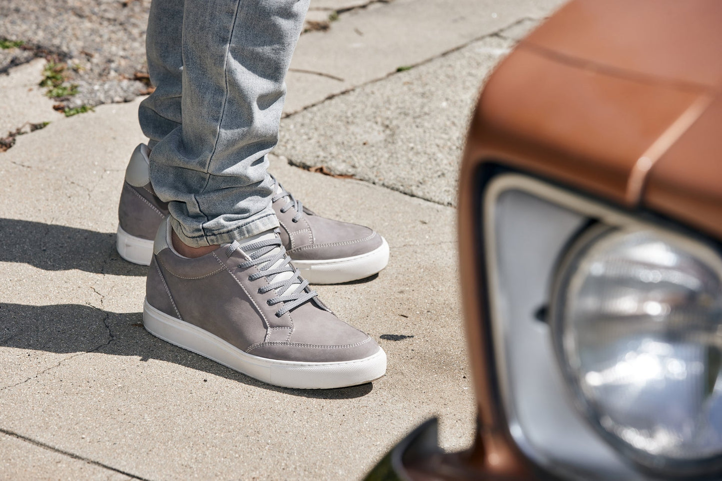 CALTO - J1855 - 2.6 Inches Taller (Grey) Tallmenshoes.com